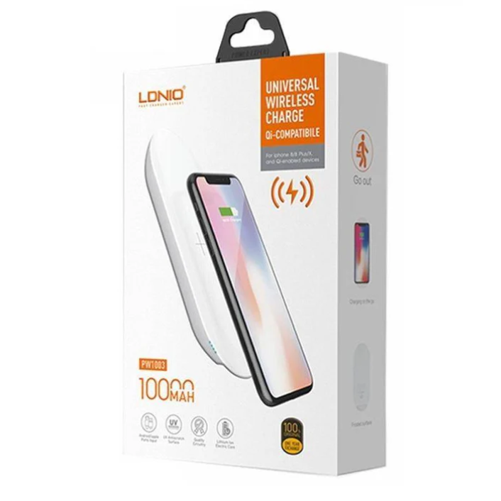 Power bank 2-en-1 10000Ah - chargeur sans fil IDNIO Originale PW1003- بنك الطاقة 2 في 1 10000 أمبير - شاحن لاسلكي