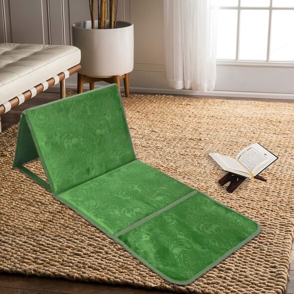 سجادة صلاة الفاخرة قابلة للطي 2في1 مع حقيبة لحمل سهل بمسند ظهر مريح Tapis De Prière Avec Dossier Pliable 106x48